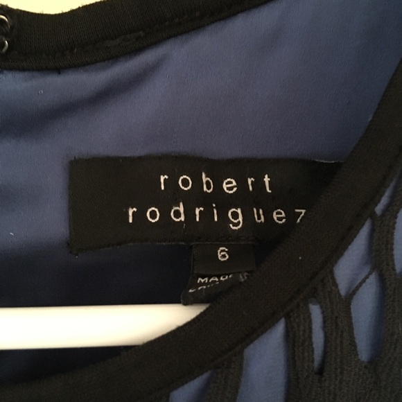 ROBERT RODRIGUEZ Black Blue Lace Dress - Picture 7 of 8